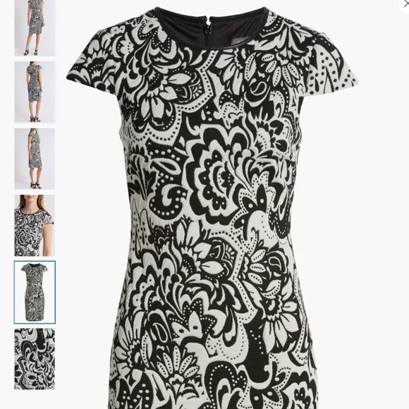 Vince Camuto Floral Jacquard Knit Sheath Dress, size 10 - Picture 3 of 13